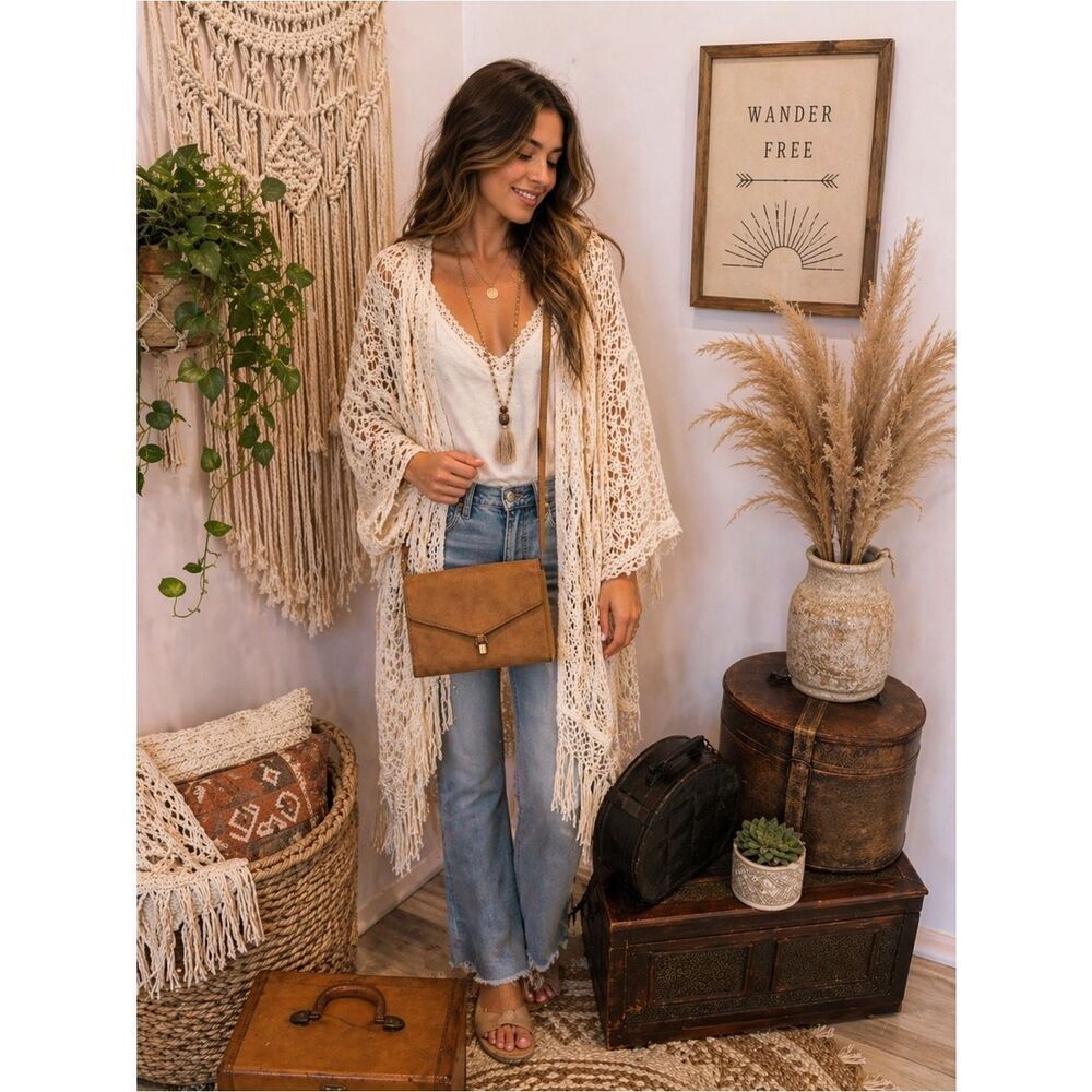 Pull&Bear Tan Suede Crossbody Bag